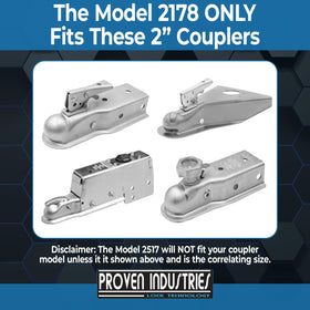 Proven Industries lock mounted on a 2-inch coupler demonstrating secure fit and deterrence