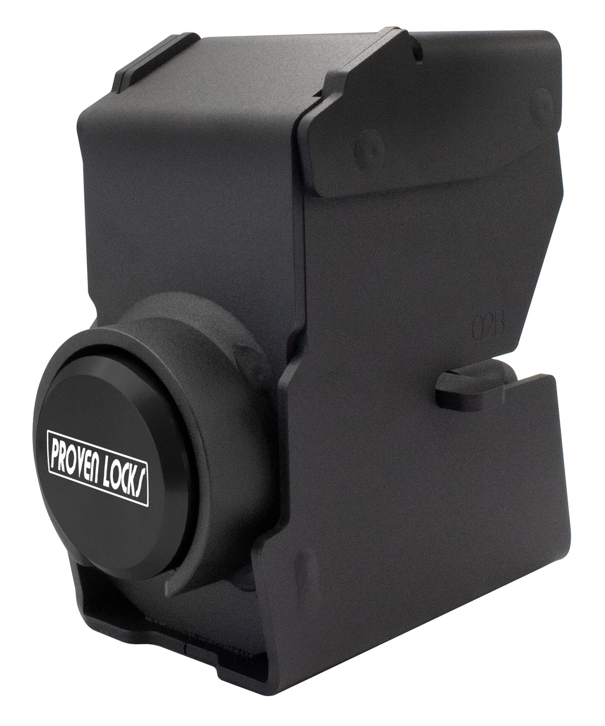 Proven Industries Model 2178 front view showing sturdy black housing and visible lock benefits