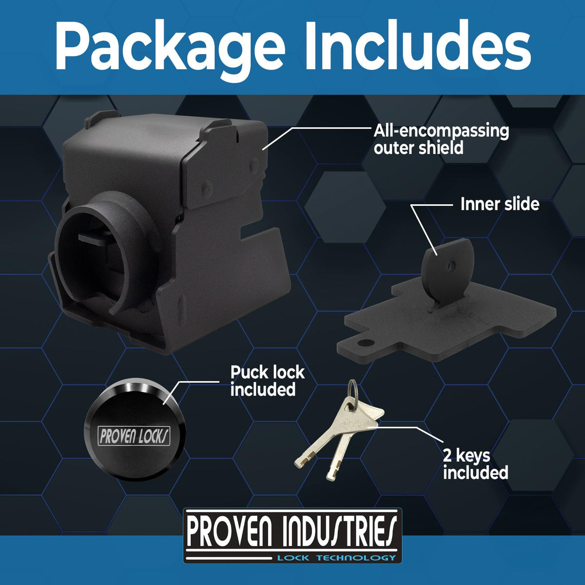 Proven Industries unique key profile close-up preventing easy duplication