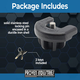 Proven Locks S175 side profile highlighting black powder-coated finish for durability