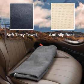Prpeko installed on leather car seat protecting from sweat and spills