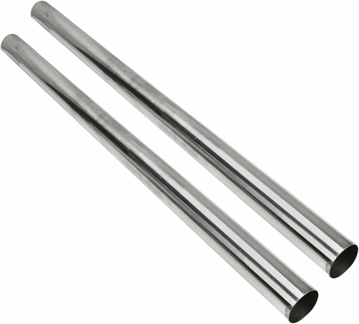 PRUNkuar front view of 4 inch stainless straight pipe showing clean finish and durability