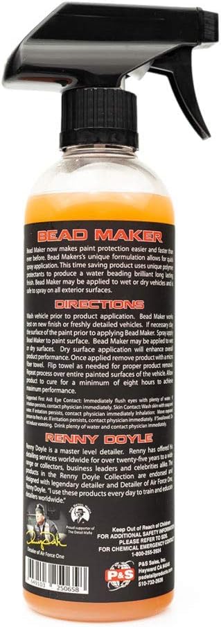 P & S PROFESSIONAL DETAIL PRODUCTS spraying bead maker on car panel for quick application