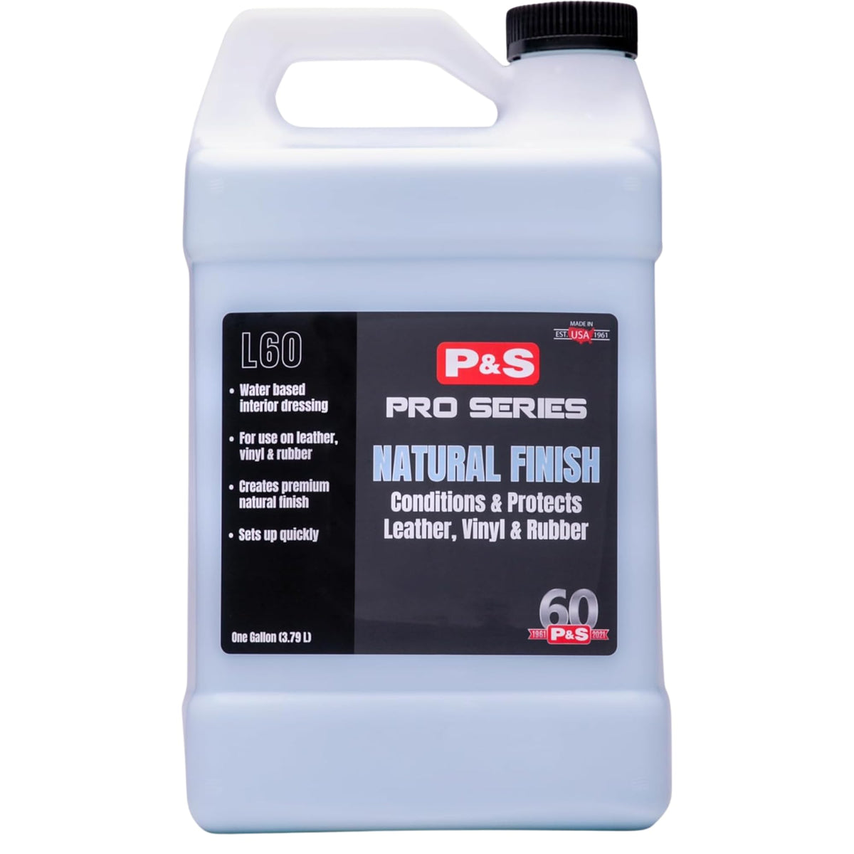 P & S PROFESSIONAL DETAIL PRODUCTS Natural Finish gallon showing label and product benefits