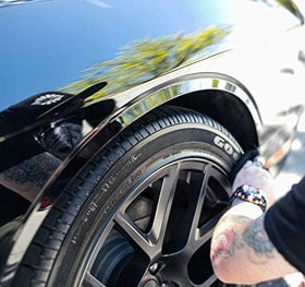 P&S Shine All applied to tire delivering deep gloss and reduced sling