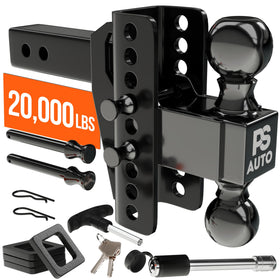 PSAUTO front view of adjustable gooseneck adapter showing heavy-duty build and fit