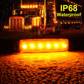 PSDRIQQ close-up of six LEDs inside amber lamp highlighting bright LED array and even light distribution