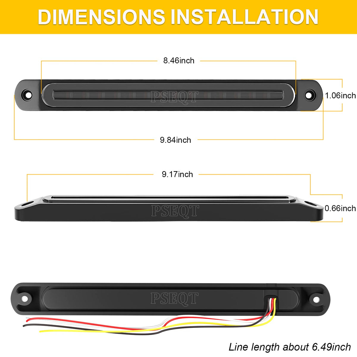 PSEQT wiring detail with four colored wires showing easy installation and clear function mapping