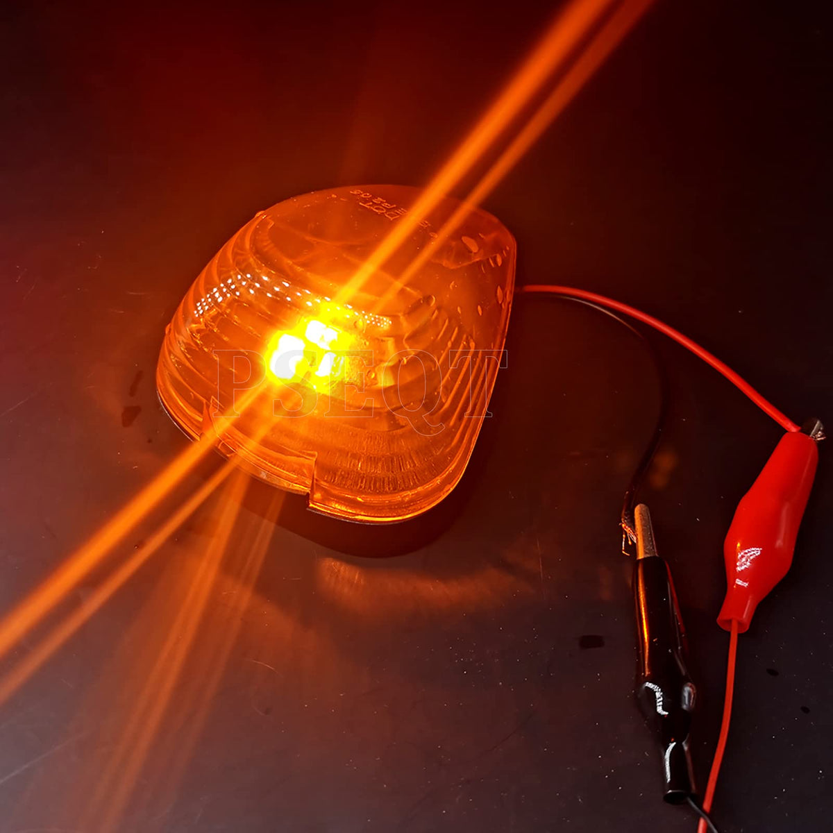 PSEQT close-up of 10 LED chips and UV-treated lens for long-lasting clarity