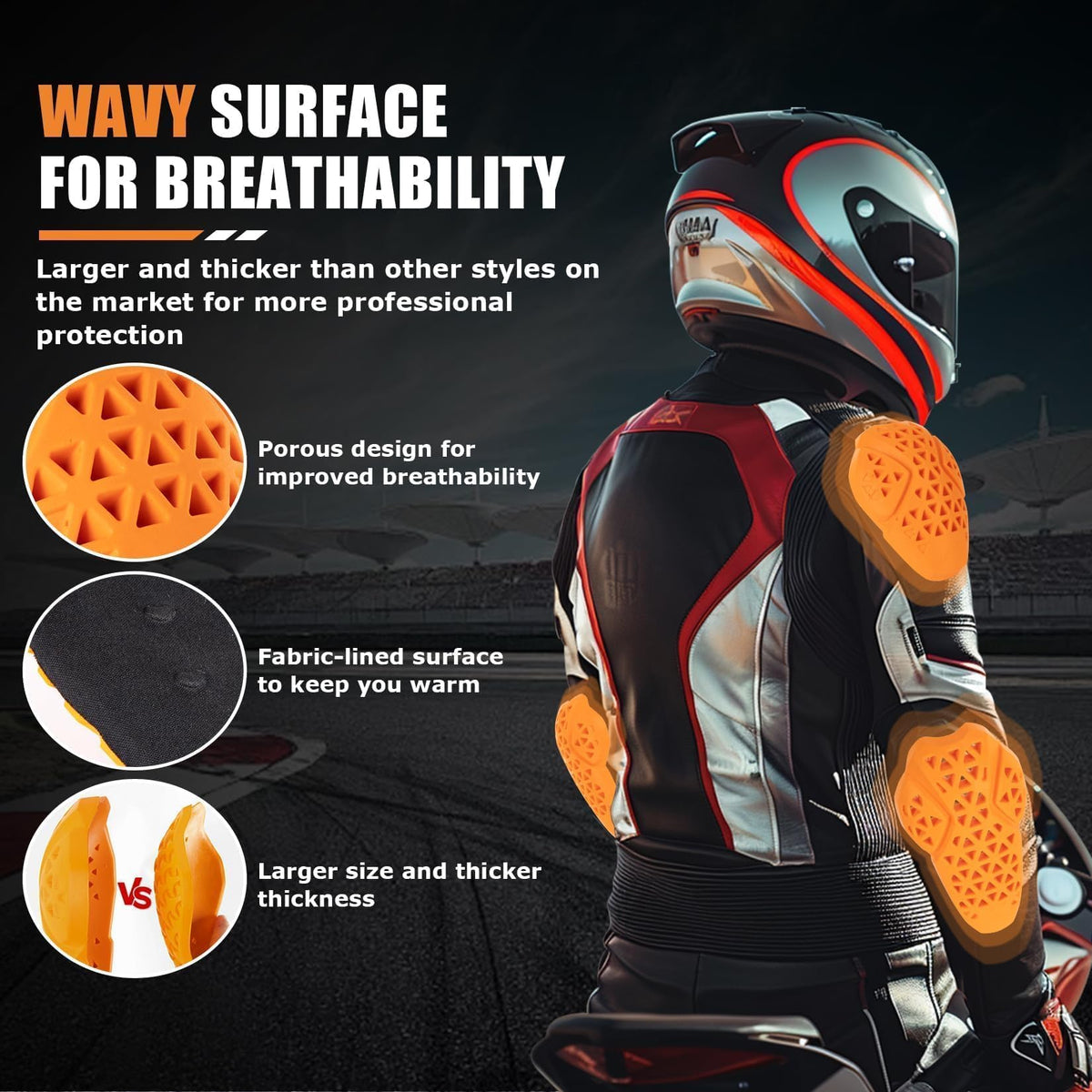 PSLER back protector insulated side showing added warmth and cushioning