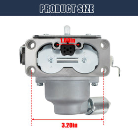 PSLER carburetor beside ruler for scale showing compact, direct-fit dimensions