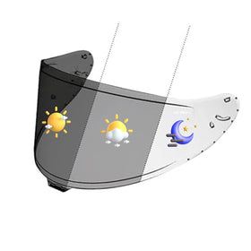 PSLER front view of visor mounted on helmet showing fit and style benefit