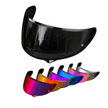 PSLER visor front view showing deep black tint and full-face coverage benefit
