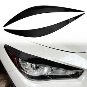 PSLER glossy black eyelids on Infiniti Q50 front view enhances aggressive styling