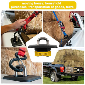 PSLER installed anchor inside truck bed demonstrating flush fit and reduced bed clutter benefit