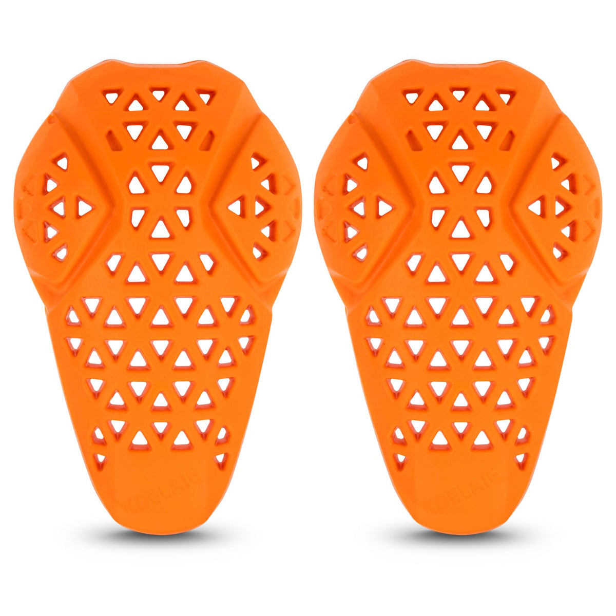 PSLER knee armor front view showing streamlined protective shell for low-profile fit