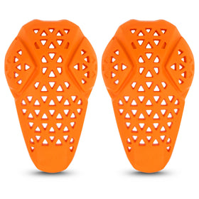 PSLER knee armor front view showing streamlined protective shell for low-profile fit