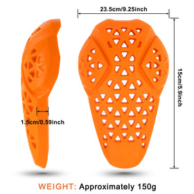 PSLER knee armor worn by motorcyclist demonstrating secure fit and impact coverage