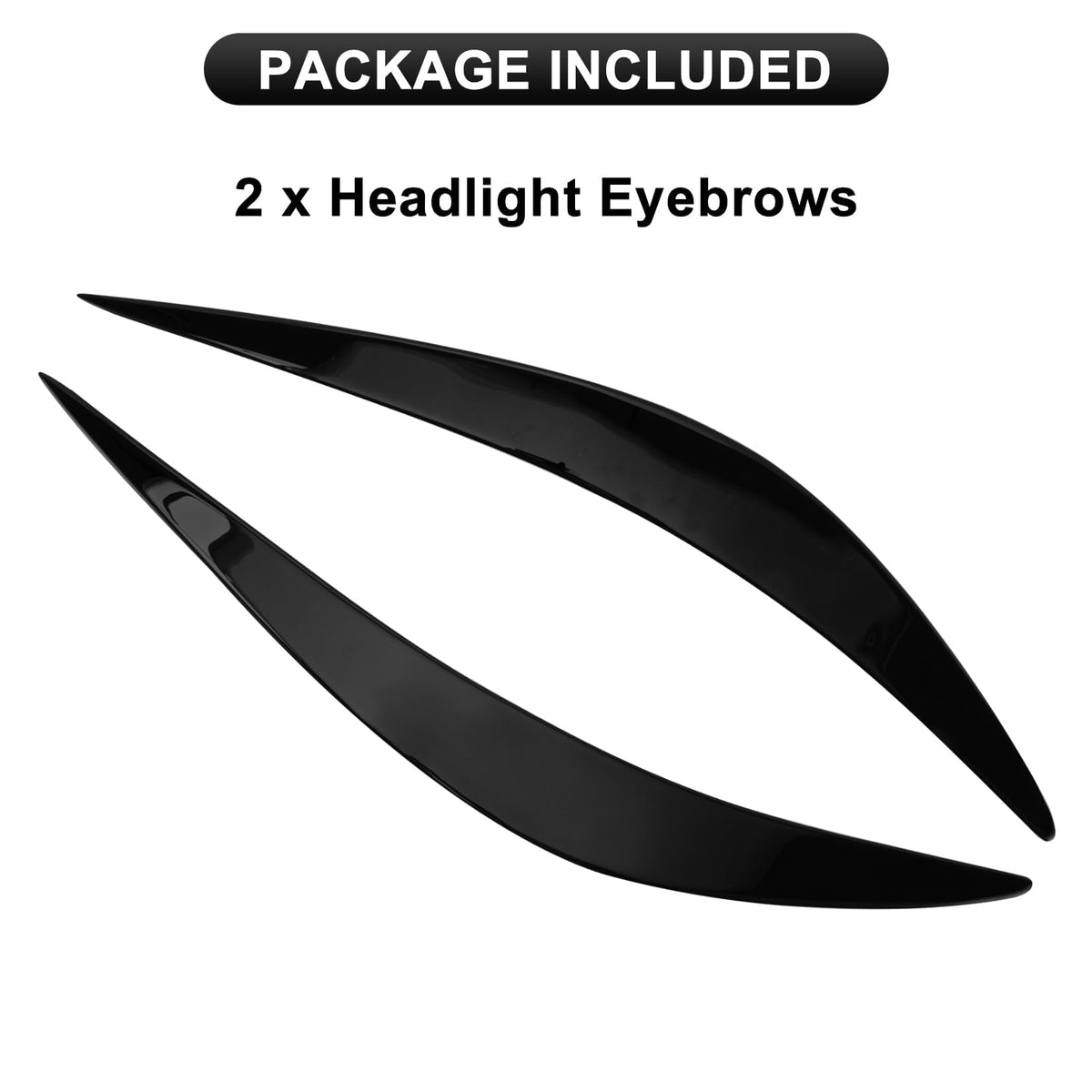 PSLER Q50 at night with eyelids installed emphasizing sleek street-ready appearance