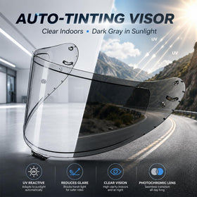 PSLER visor at night on helmet showing clear visibility and safety benefit