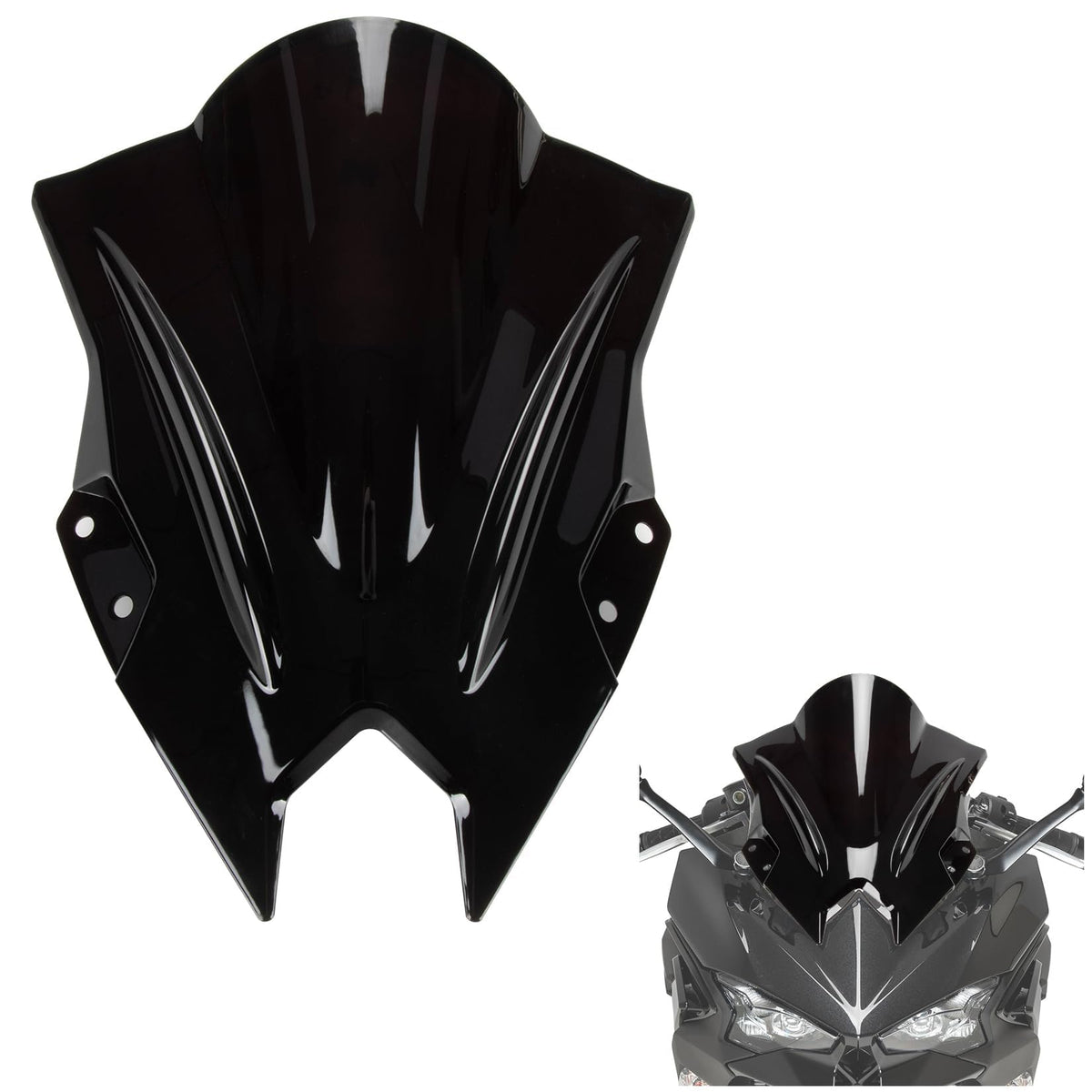 PSLER windscreen front view showing sleek profile and improved aerodynamics
