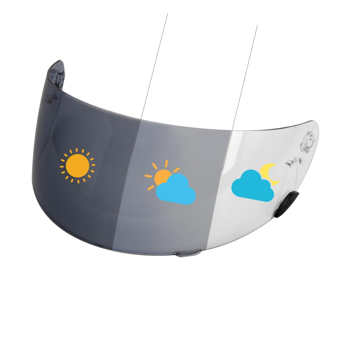 PSLER front view visor on helmet showing sleek fit and clarity benefit