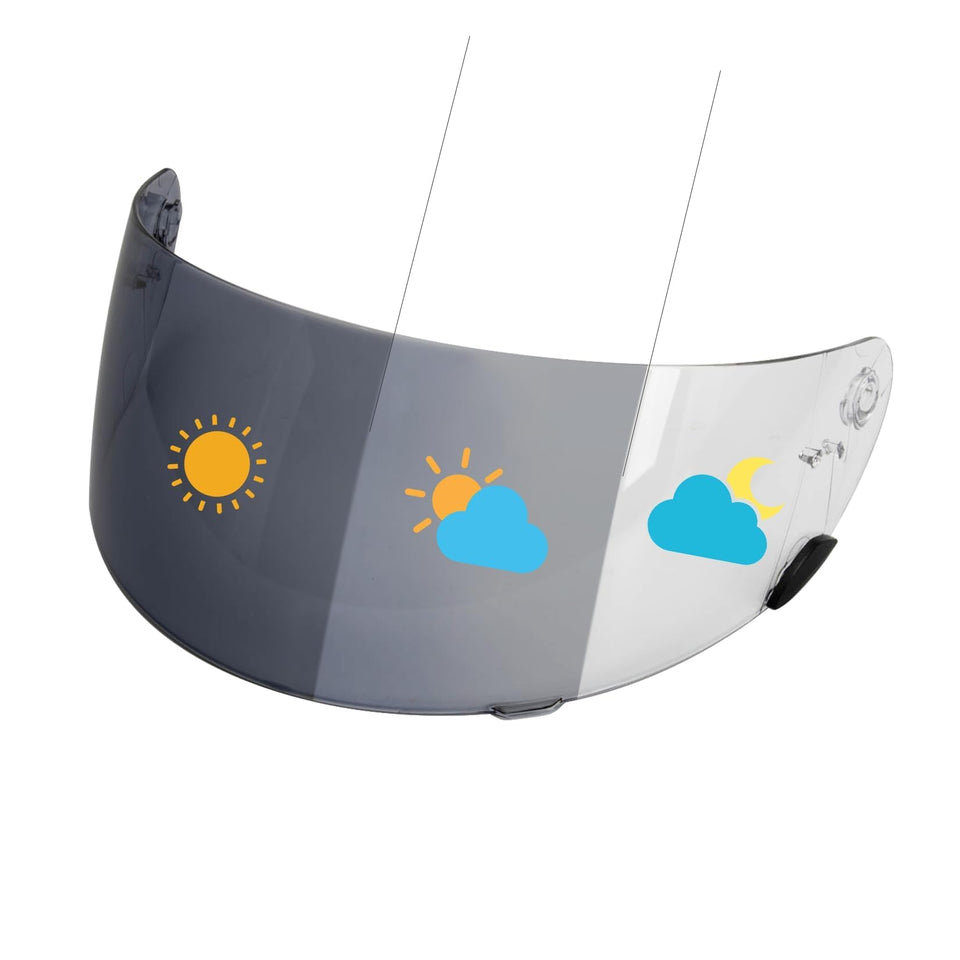 PSLER front view visor on helmet showing sleek fit and clarity benefit