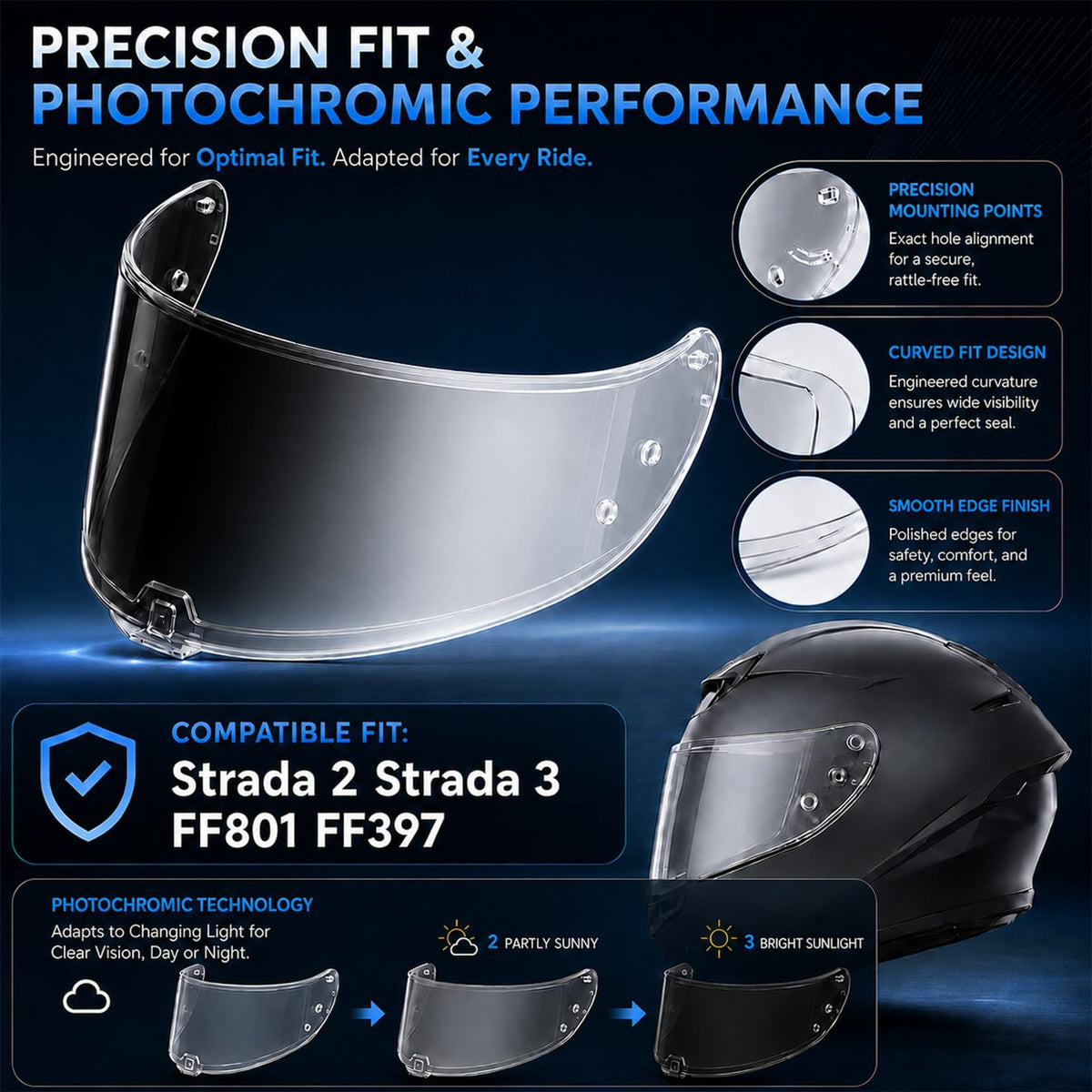 PSLER Sedici Strada 2 mounted on helmet demonstrating easy replacement