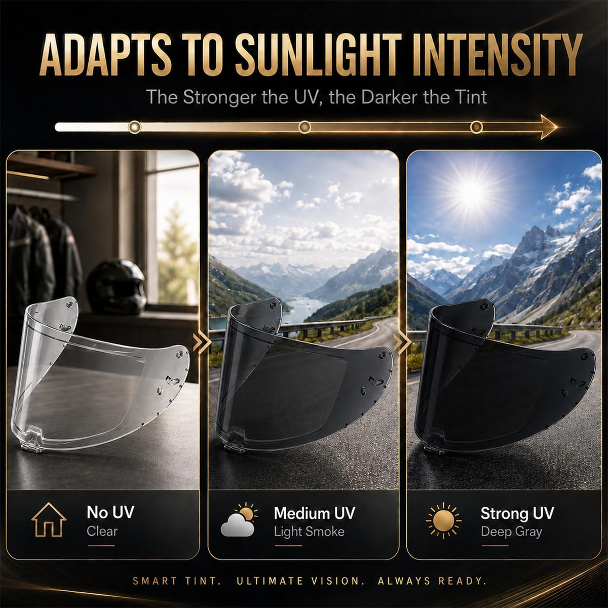 PSLER Sedici Strada 2 photochromic transition showing light-adaptive benefit