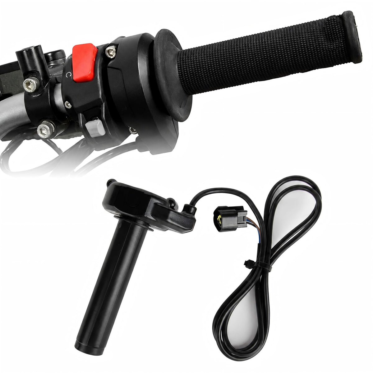 PSLER throttle front view showing compact profile and easy mount benefit