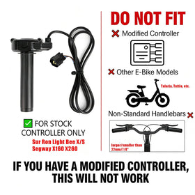 PSLER throttle left-side detail highlighting secure fasteners and fit