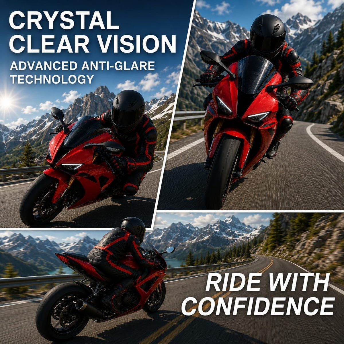 PSLER visor on road showing improved contrast and reduced daytime glare