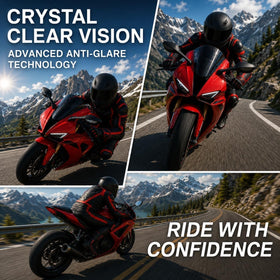 PSLER visor on road showing improved contrast and reduced daytime glare