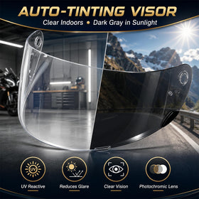 PSLER visor in use on Bell Qualifier helmet showing glare reduction benefit