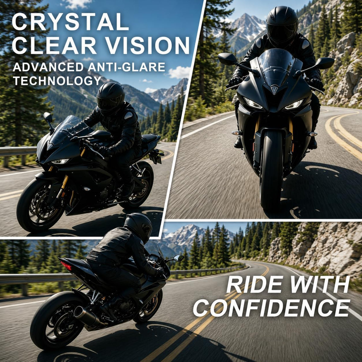 PSLER visor on rider in daytime showing glare reduction and UV protection