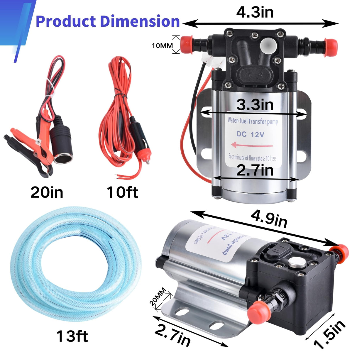 PSUPOSUQ hose and connectors detail showing included fittings for easy hookup