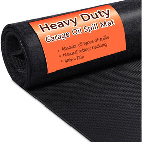 PTYTIFY front view mat on garage floor showing full coverage and protection