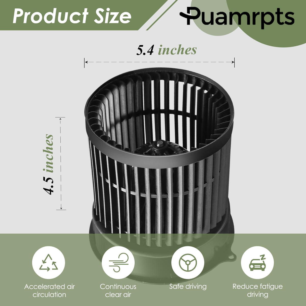 PUAMRPTS blower motor beside a vehicle in garage highlighting DIY replacement savings