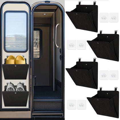 PUGPIU front view hanging shoe rack shows tidy vertical storage benefit
