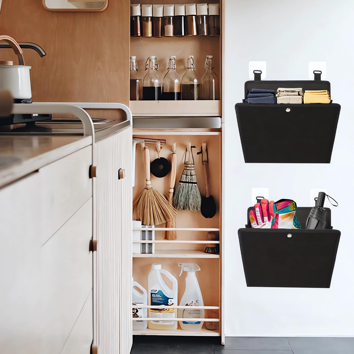 PUGPIU adhesive hook installation detail enables tool-free mounting