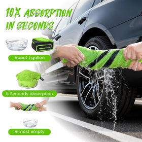 PUGPIU wet towel demonstrating absorbency holding large amount of water