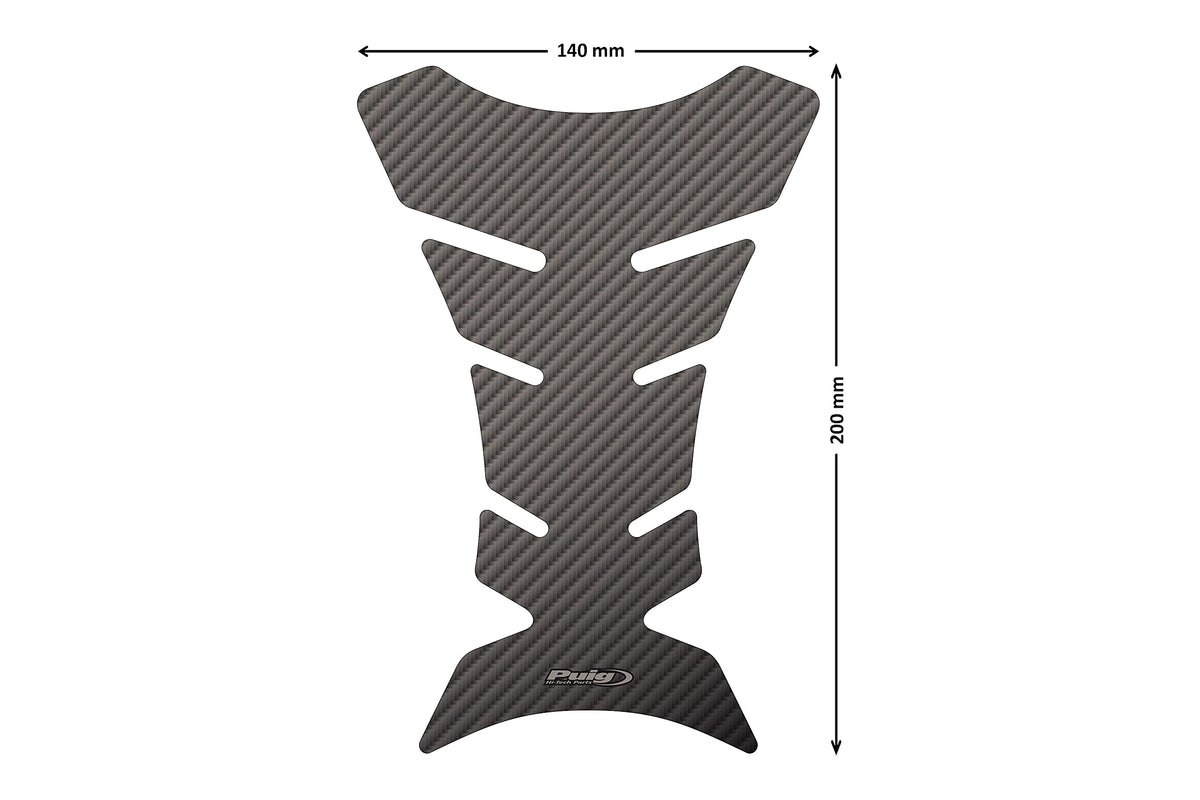 Puig 4051C front view showing carbon-look pad and protective shape for stylish protection