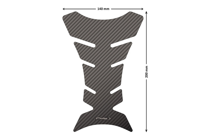 Puig 4051C front view showing carbon-look pad and protective shape for stylish protection