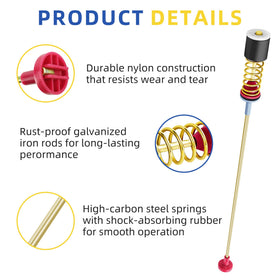 Pulluty suspension rod beside ruler for scale showing accurate fit and quick replacement