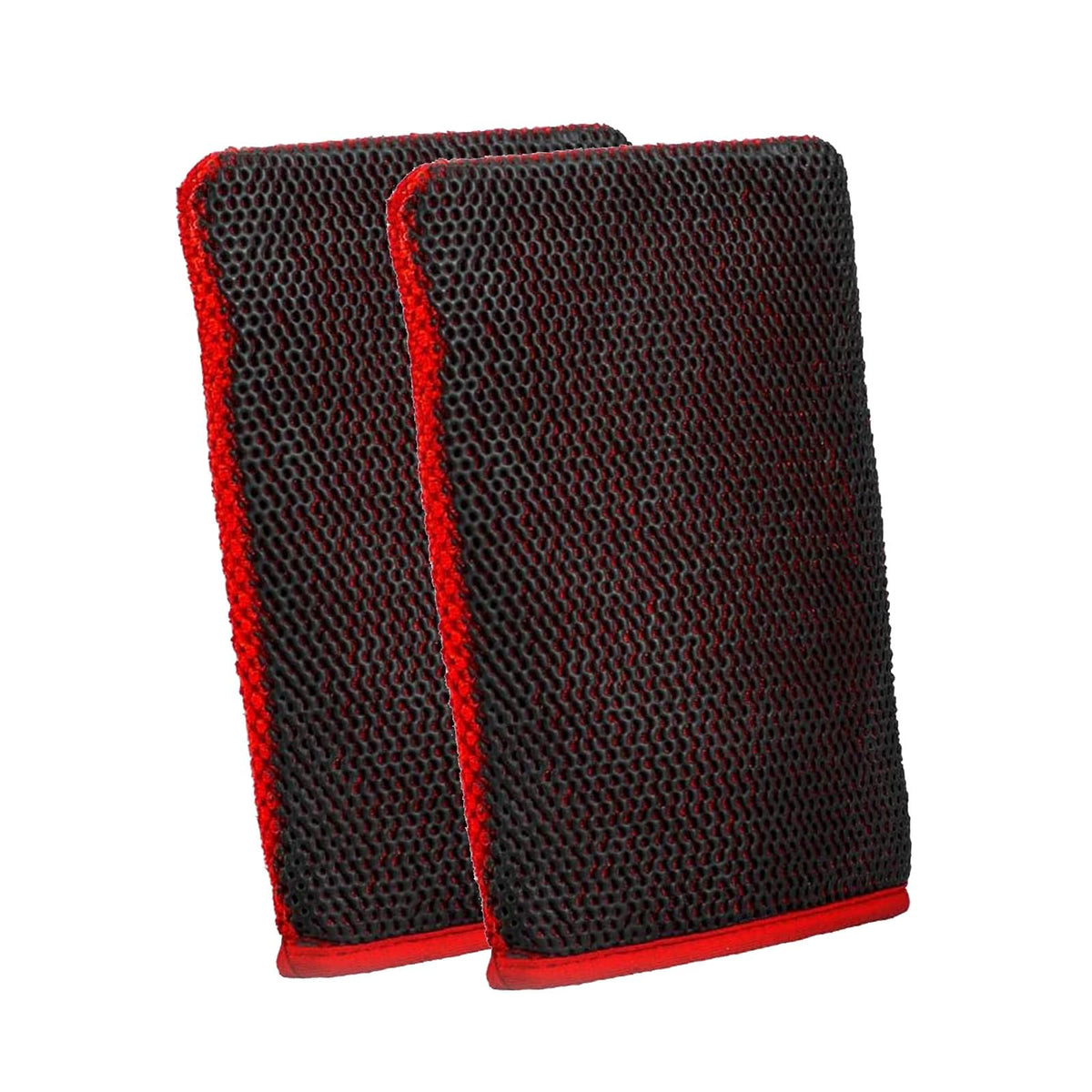 PUMBAA HOME front view of two clay mitts in packaging showing quick decontamination benefits