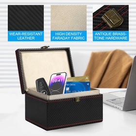 Punwocy faraday pouch held in hand showing portable scale and convenience