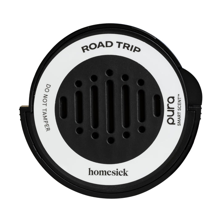 Pura Homesick refill front packaging showing product and benefit of long-lasting aroma