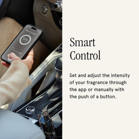 Pura Sunday Morning next to car key illustrating compact size and travel-ready convenience