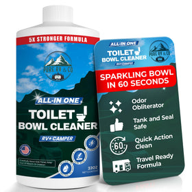 Pure RV front label on 32 oz bottle showing product name and benefits