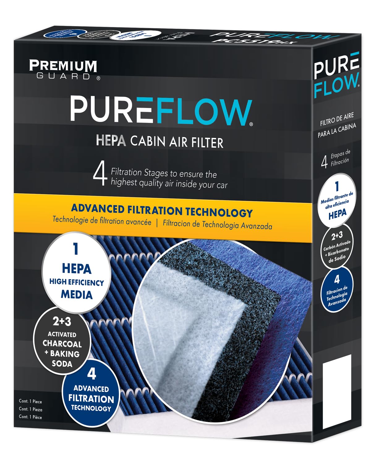 Premium Guard PUREFLOW installed in vehicle filter housing for easy fit